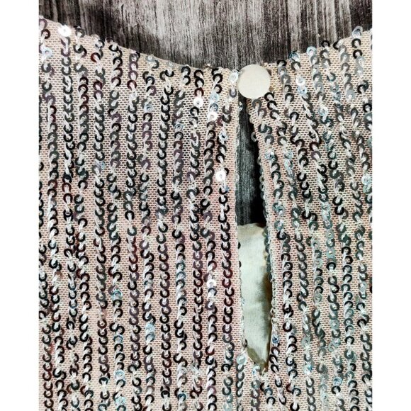 OnTwelfth Sequined Puff Sleeve‎ Top size M, Champagne - Picture 5 of 7